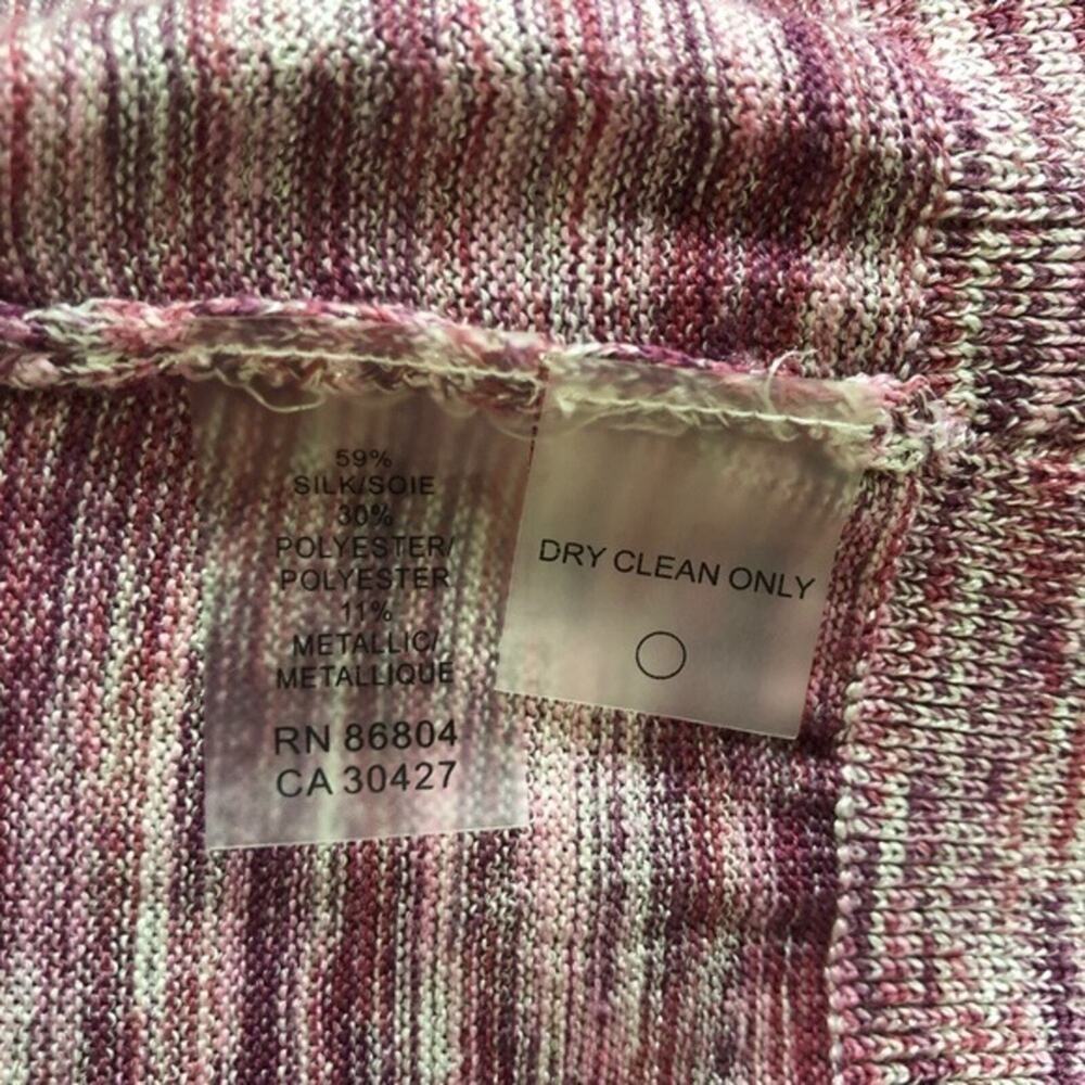Magaschoni Silk Ruffle Metallic Cardigan Size Large - Picture 12 of 15